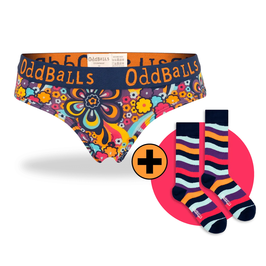 06 Month Pre-Paid: Ladies Brief & Free Socks - Monthly Subscription [G2]