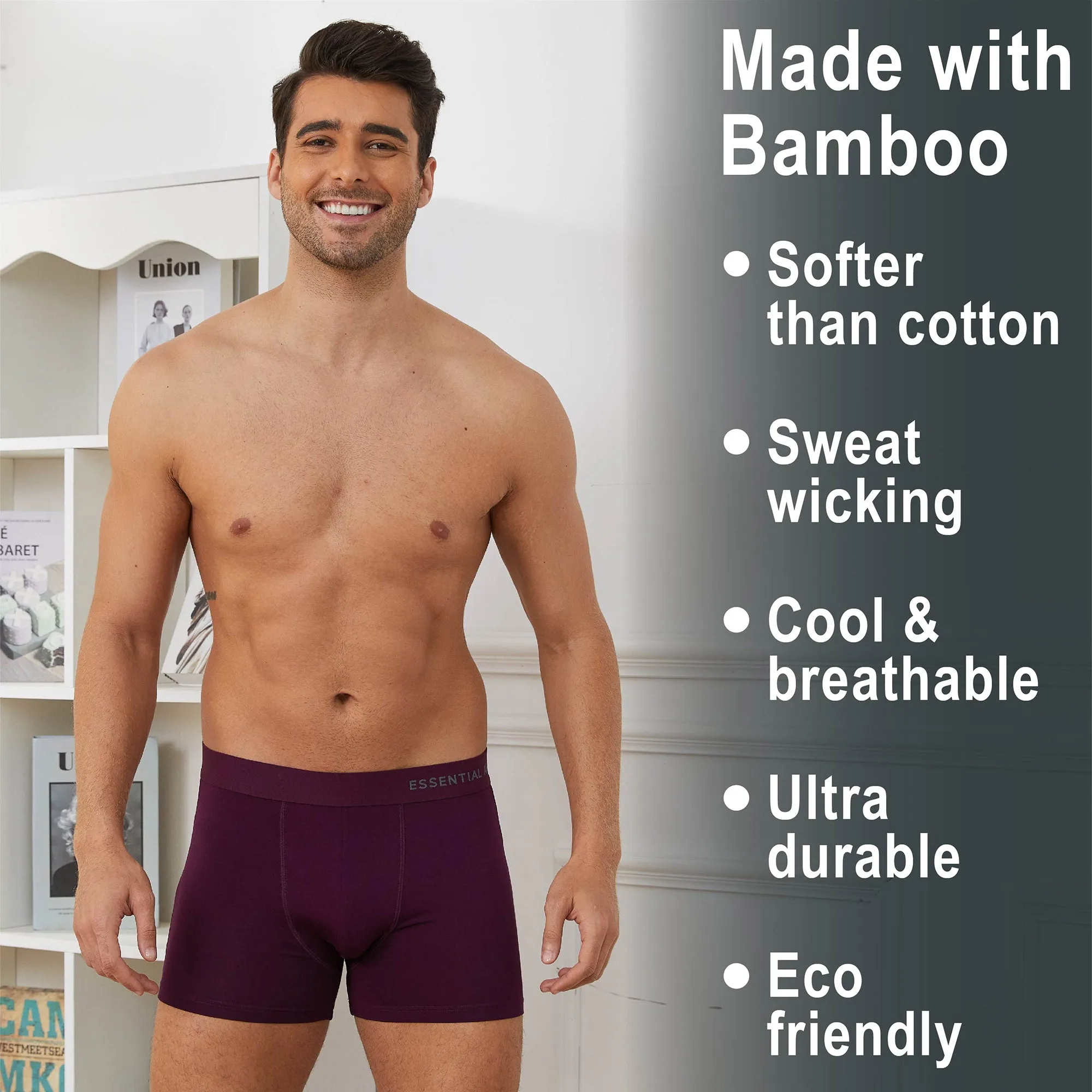 6PK Mens Boxer Premium Bamboo Assorted