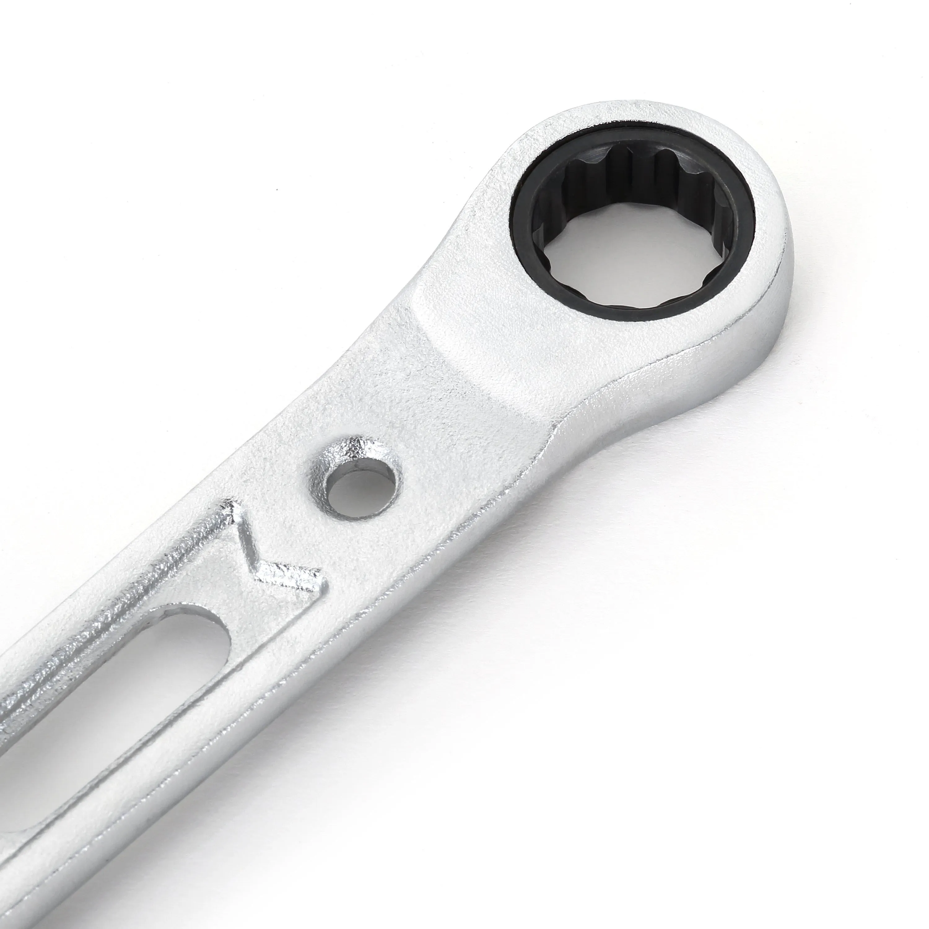 8 in. Wide Mouth Adjustable Wrench with 17 mm. Ratcheting End