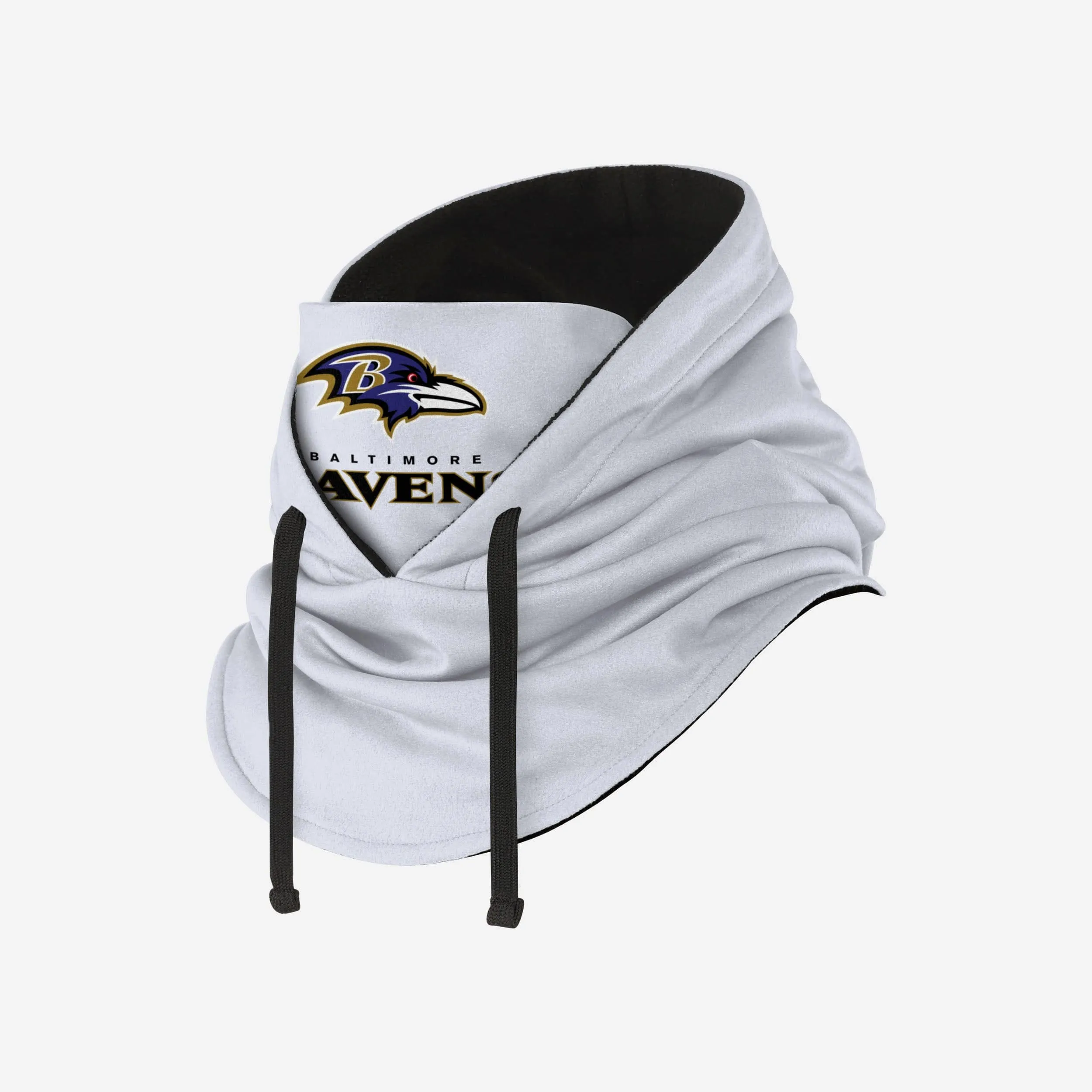 Baltimore Ravens White Drawstring Hooded Gaiter