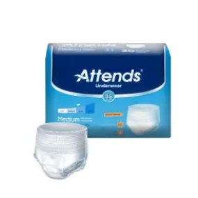 CA/80 - Attends Adult Pull-On Extra Absorbency Protective Underwear Medium 34" - 44"