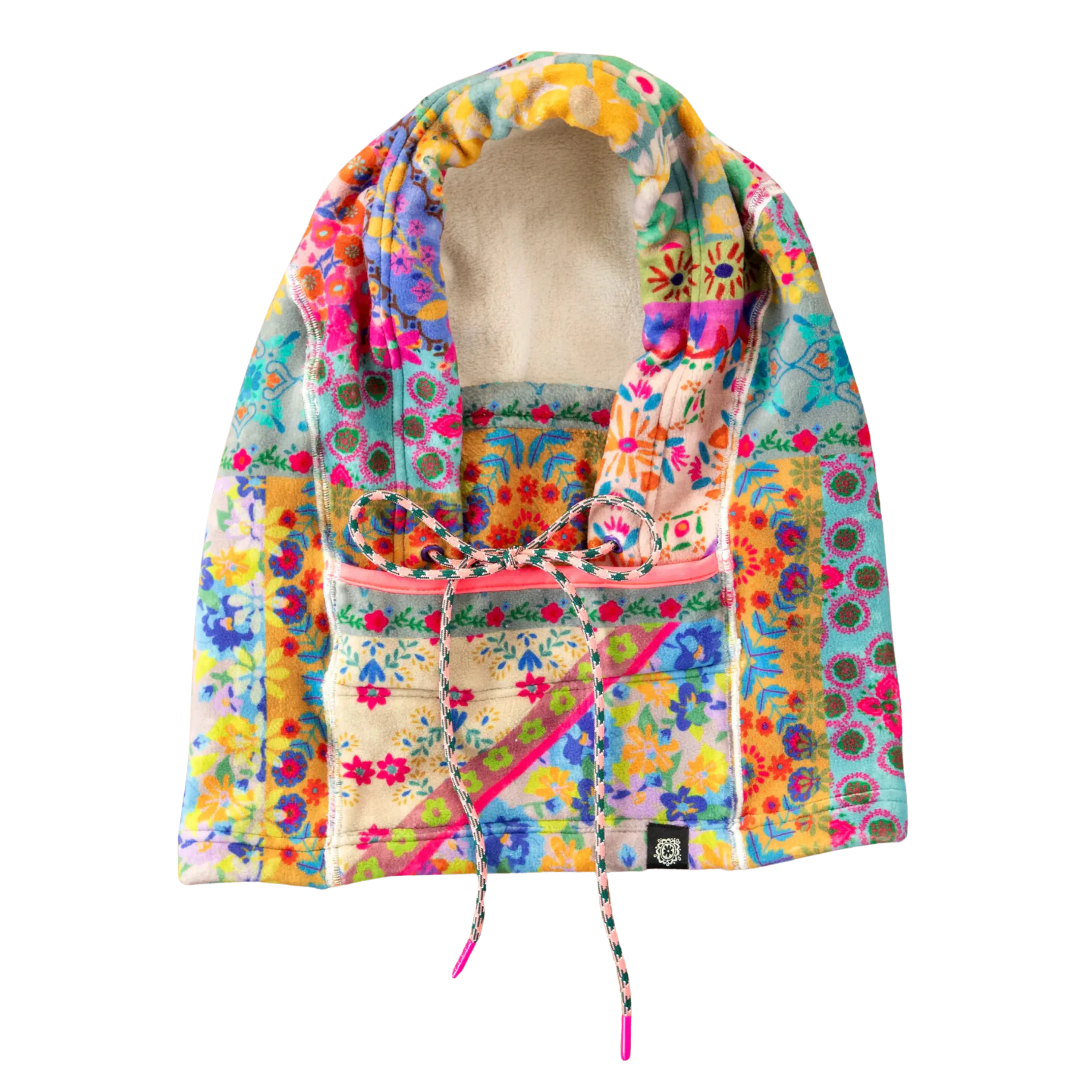 Cozy Balaclava - Pink Flower Patchwork