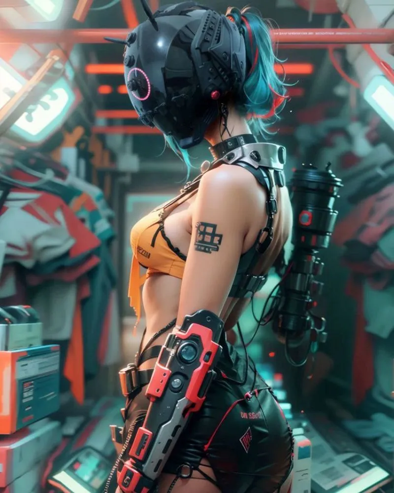 Cyberpunk LED Light Mechanical Helmet