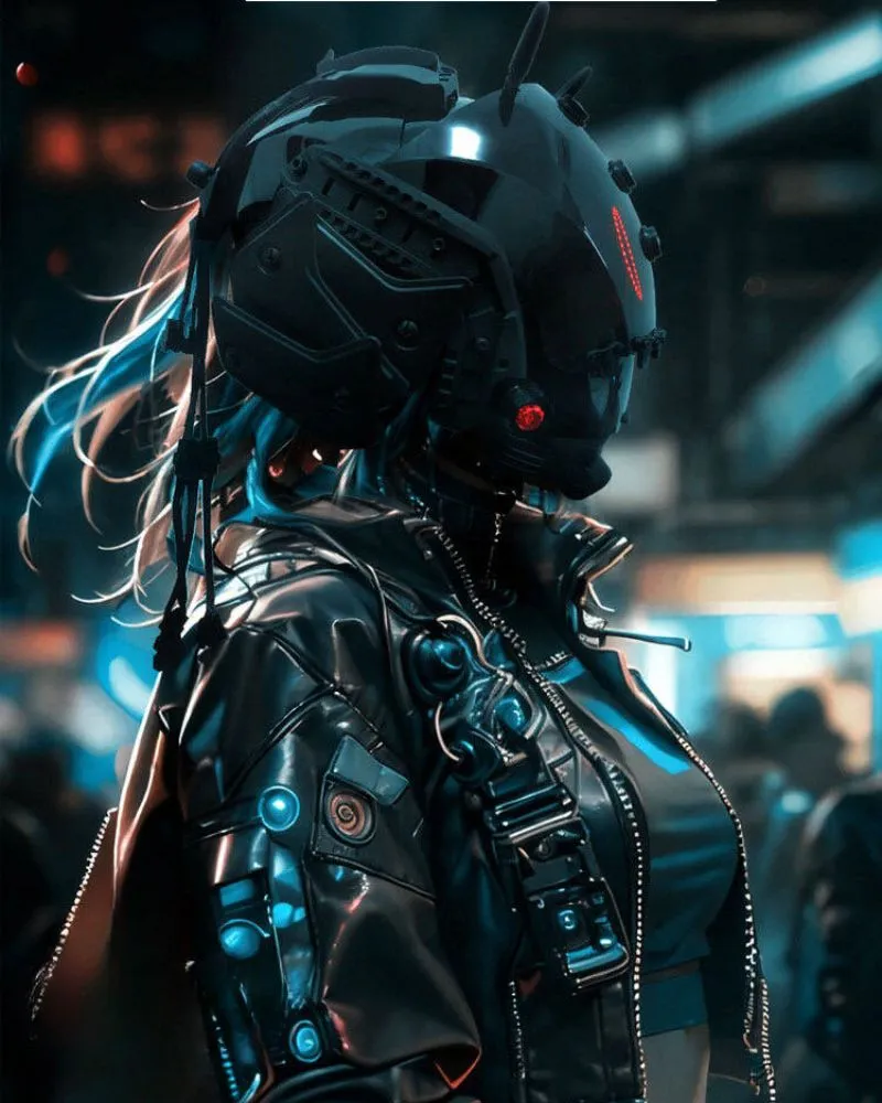 Cyberpunk LED Light Mechanical Helmet