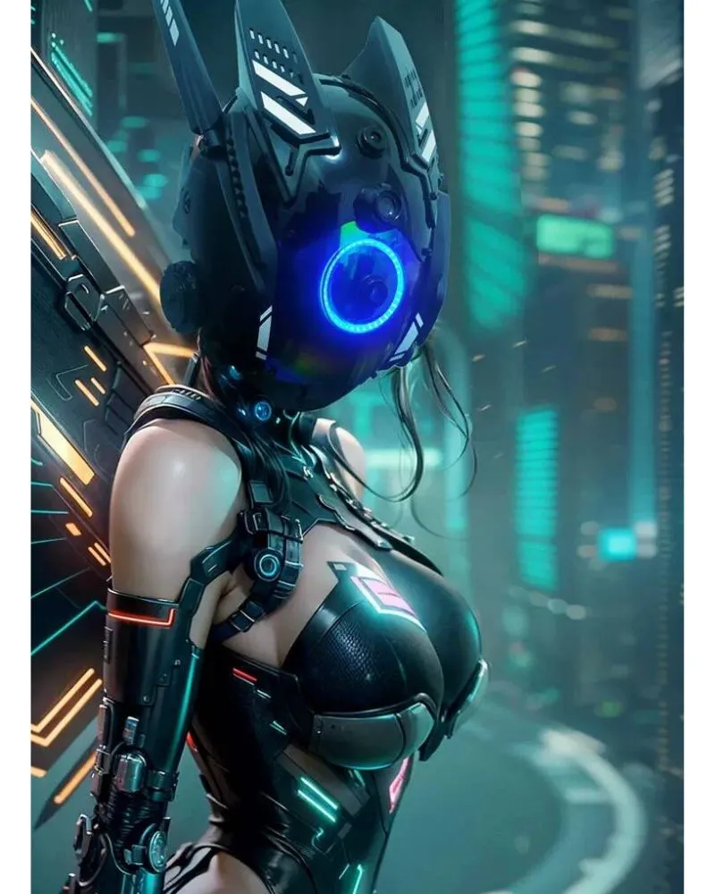 Cyberpunk Sci-Fi Future Helmet