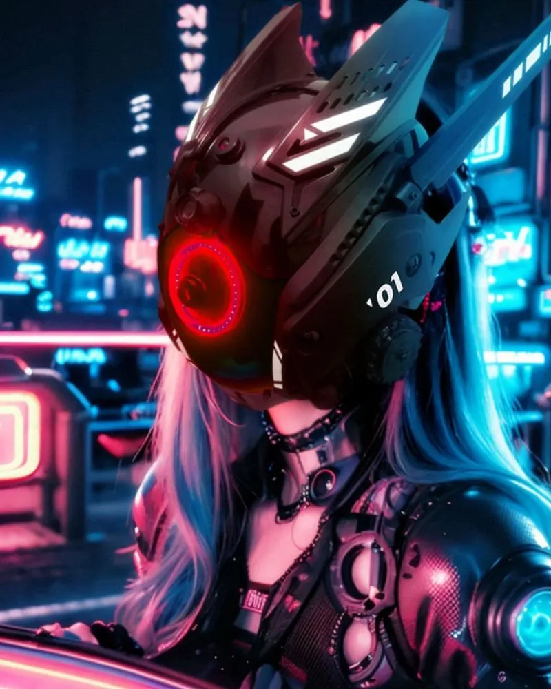 Cyberpunk Sci-Fi Future Helmet