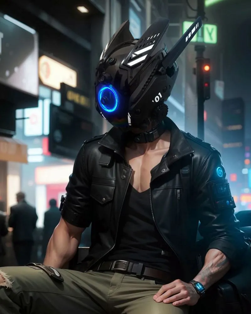 Cyberpunk Sci-Fi Future Helmet