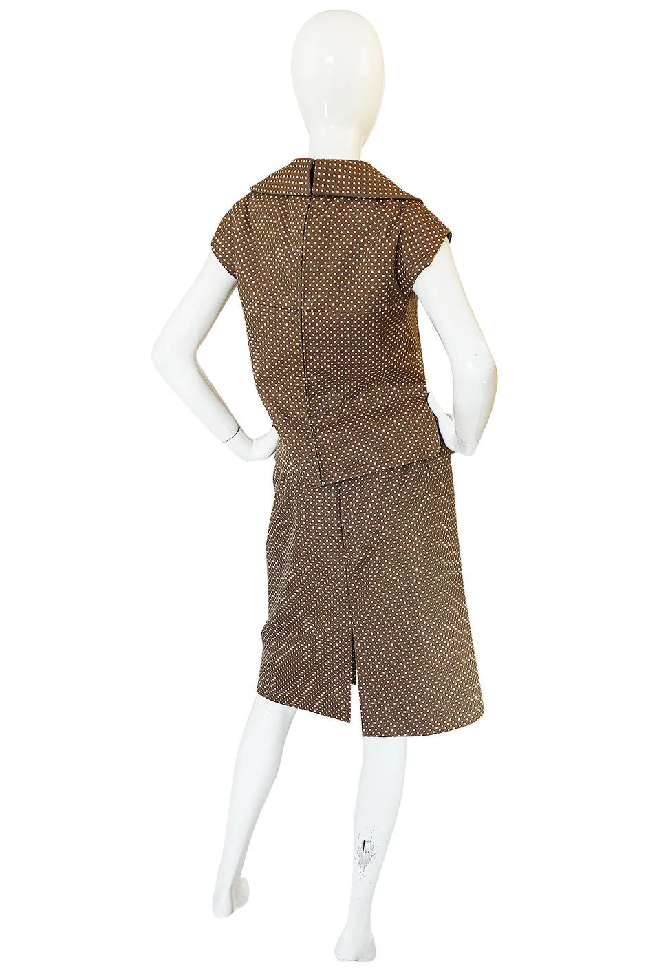 Darling 1960s Dotted Pierre Cardin Top and Skirt Set