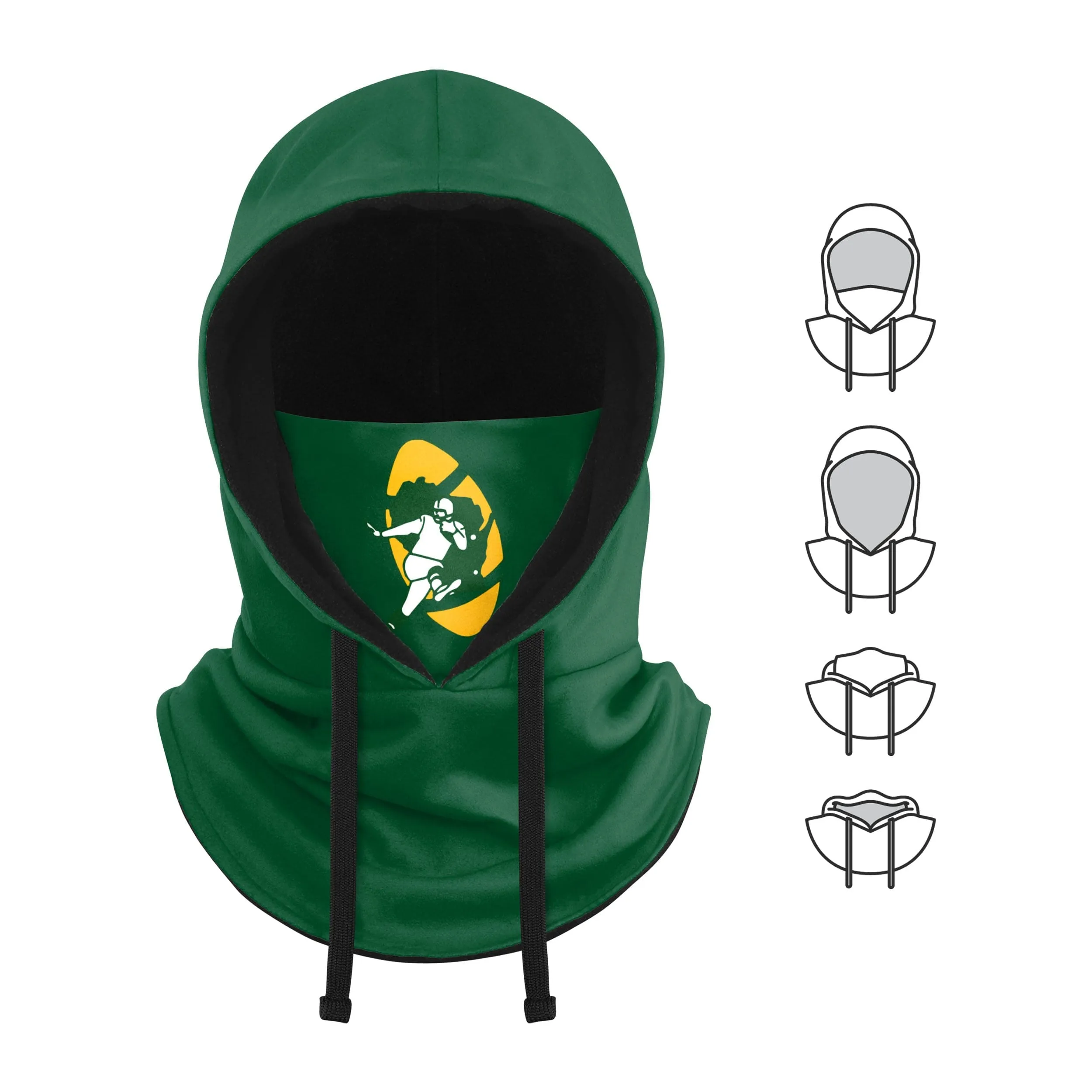 Green Bay Packers NFL Retro Drawstring Hooded Gaiter