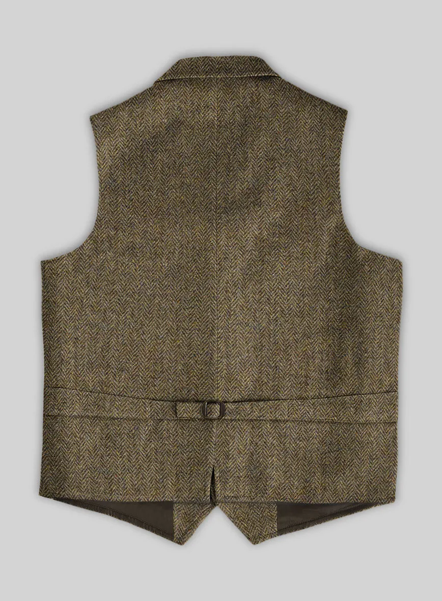 Harris Tweed Hebridean Brown Herringbone Hunting Vest
