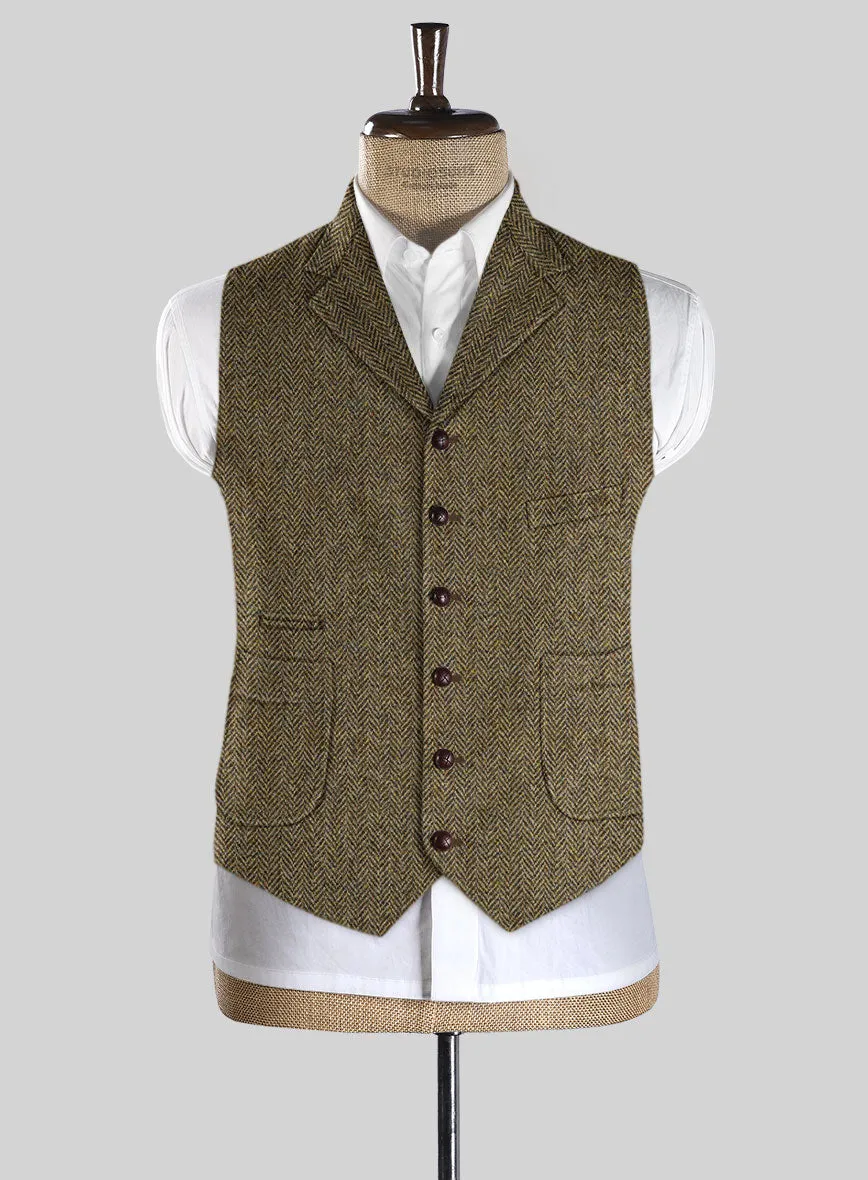 Harris Tweed Hebridean Brown Herringbone Hunting Vest