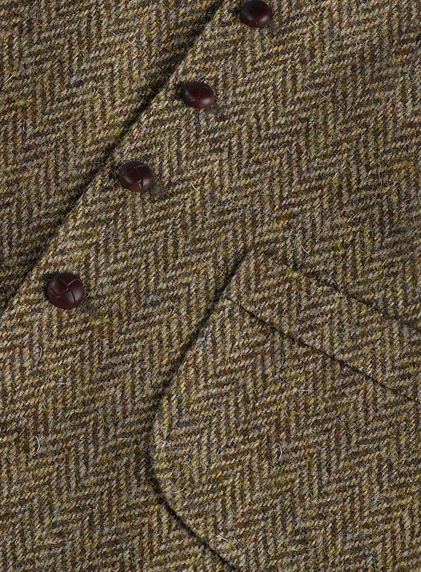 Harris Tweed Hebridean Brown Herringbone Hunting Vest