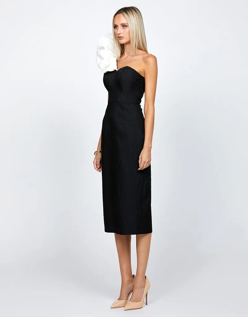 LINDY ONE SHOULDER PUFF MIDI BL71D05S
