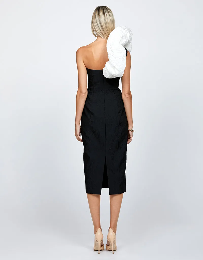 LINDY ONE SHOULDER PUFF MIDI BL71D05S