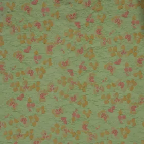 Pale Green Floral Textured Brocade Fabric