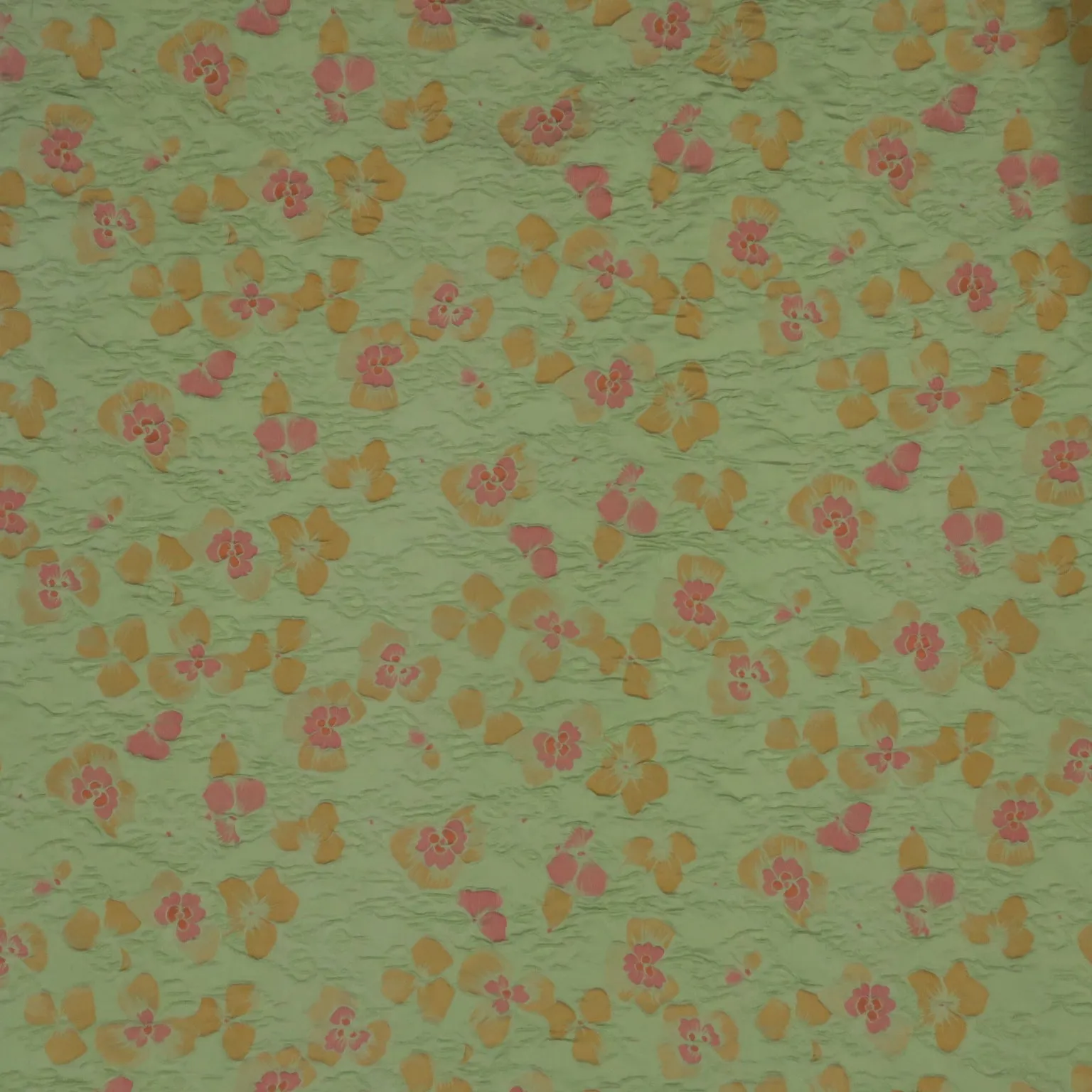 Pale Green Floral Textured Brocade Fabric