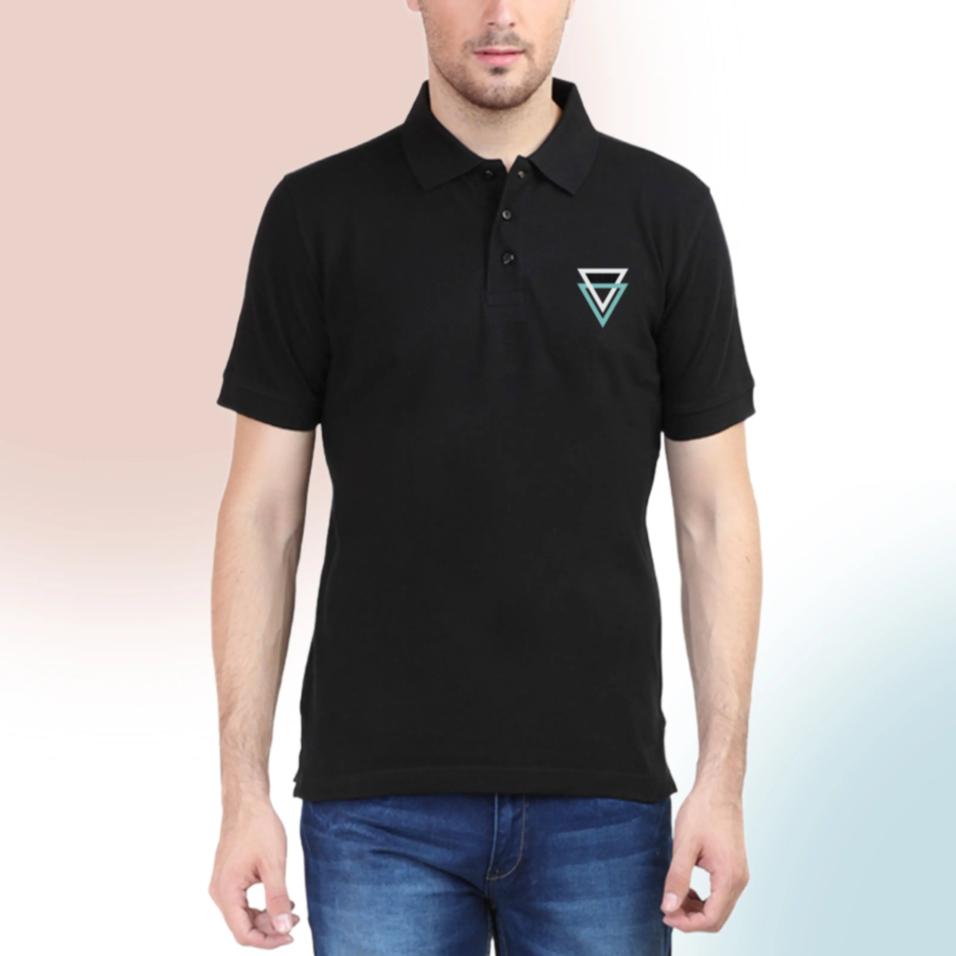 Polo T-Shirt Twin Triangle Design D23