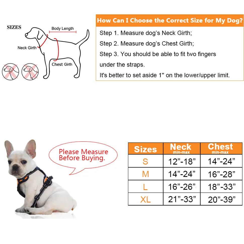 QUMY Dog Reflective Harness Adjustable