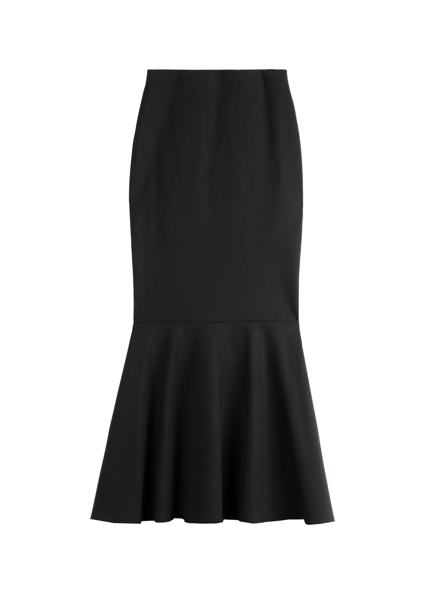 Ruched punto midi skirt