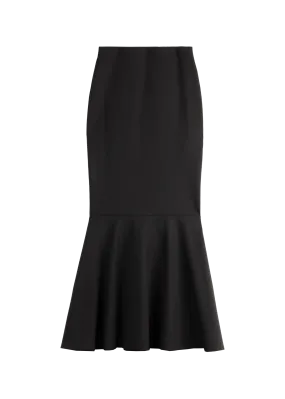 Ruched punto midi skirt