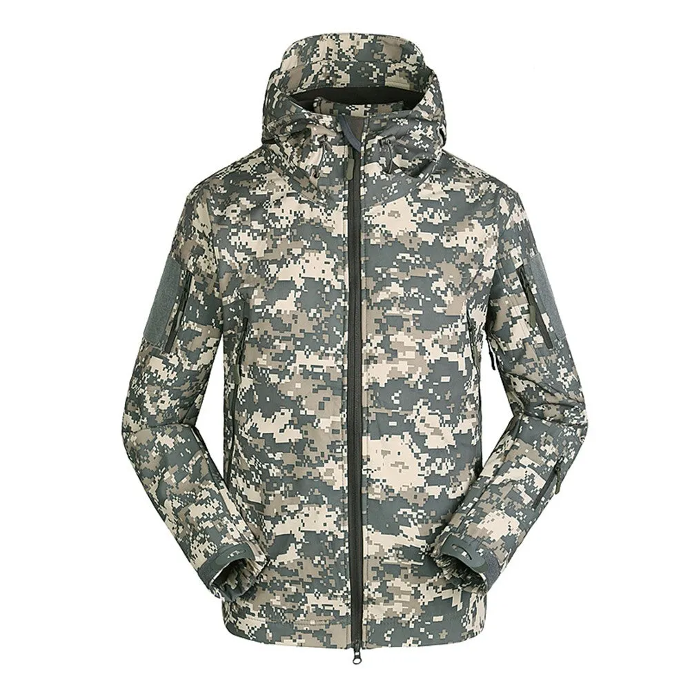 Sidiou Group Men's Outdoor Hooded Windproof Jacket Coat Hunting Camping Climbing Hiking Clothing