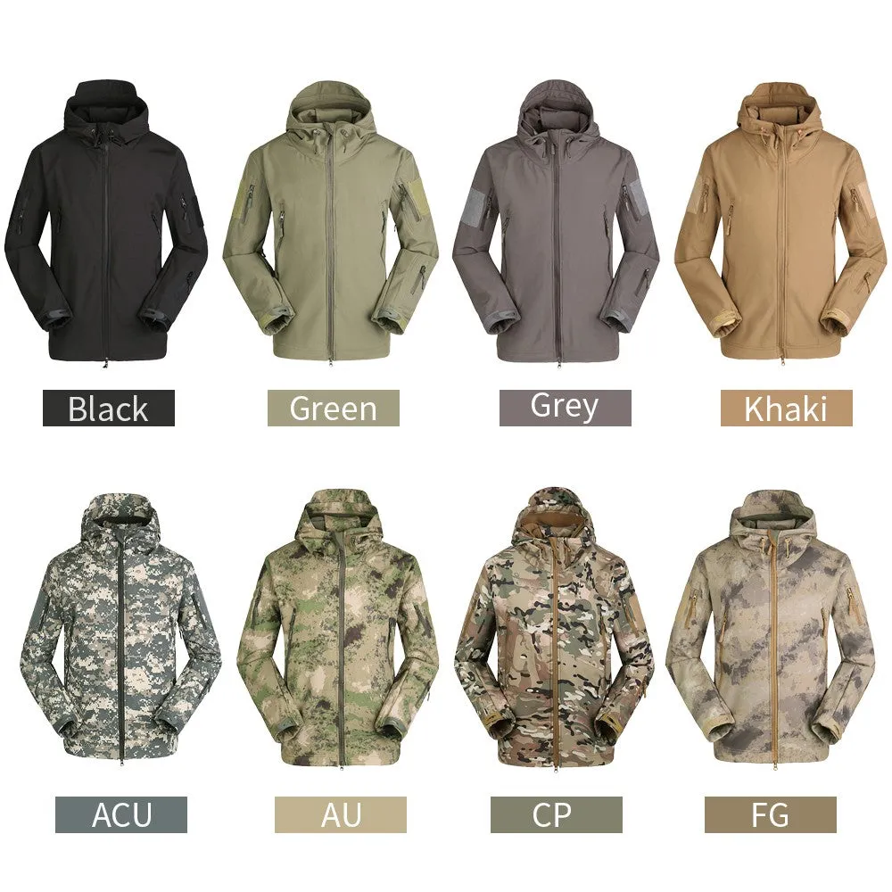 Sidiou Group Men's Outdoor Hooded Windproof Jacket Coat Hunting Camping Climbing Hiking Clothing