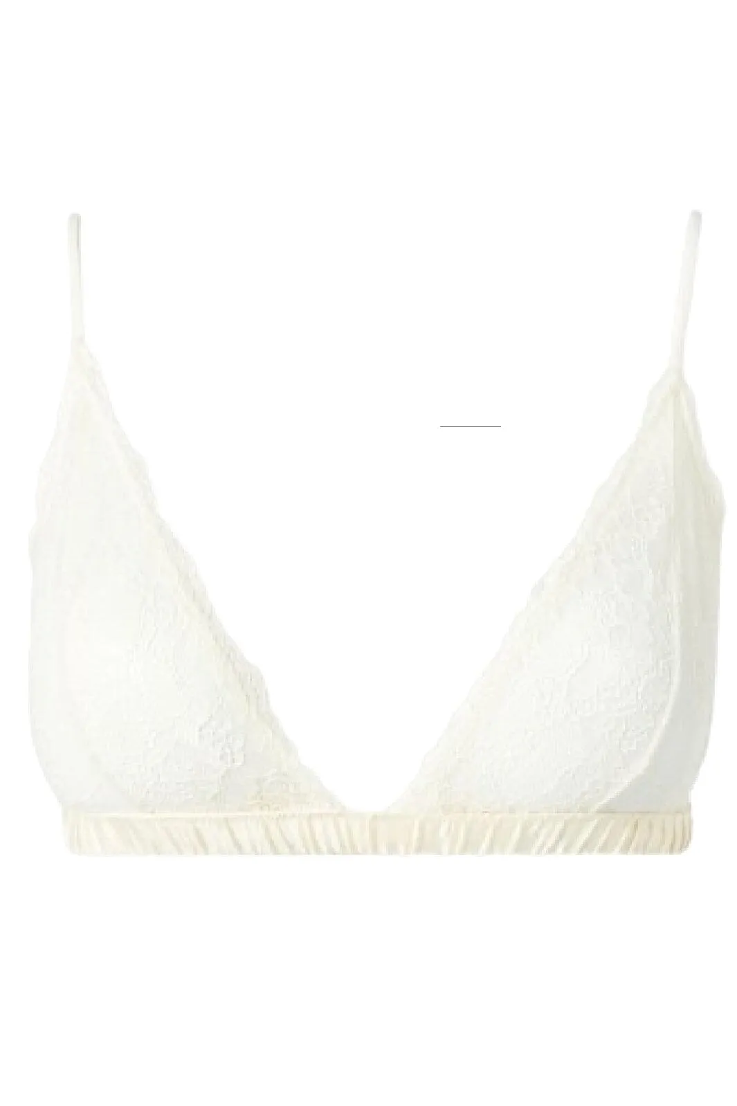 Understatement Underwear - Lace Satin Triangle Bralette - Cream