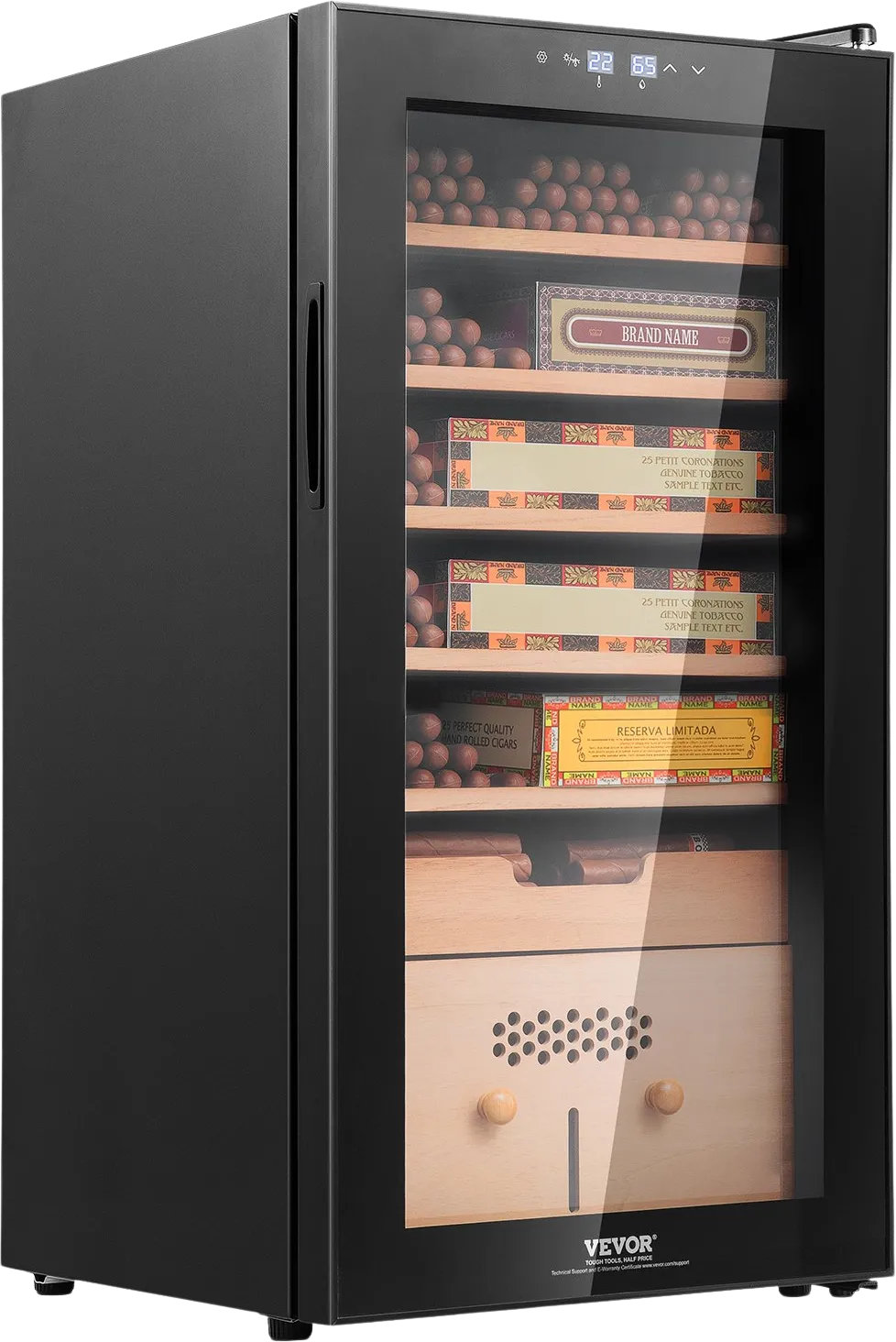 Vevor Electric Cigar Humidor 16.9" x 17.2" x 33.5" Cooling Heating and Humidity Control 6-Layer Holds 500 Cigars New